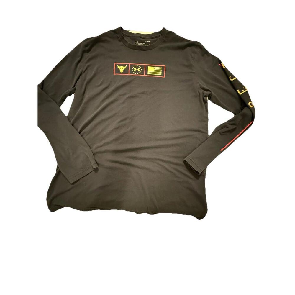 Under Armour Project Rock Shirt Mens Lg black Long Sleeve Respect
